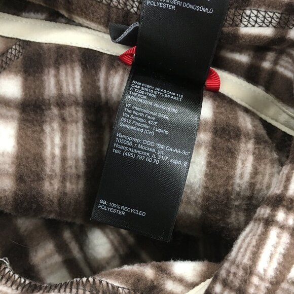 The North Face Quarter Zip Sweatshirt Pullover Fleece Women Medium Brown Plaid - Picture 11 of 13